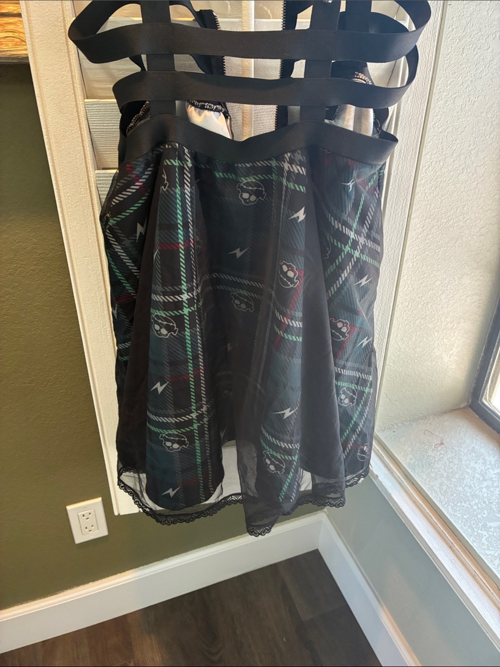 Mattel Black Top with Dark Green Plaid Skater Skirt - Picture 14 of 16
